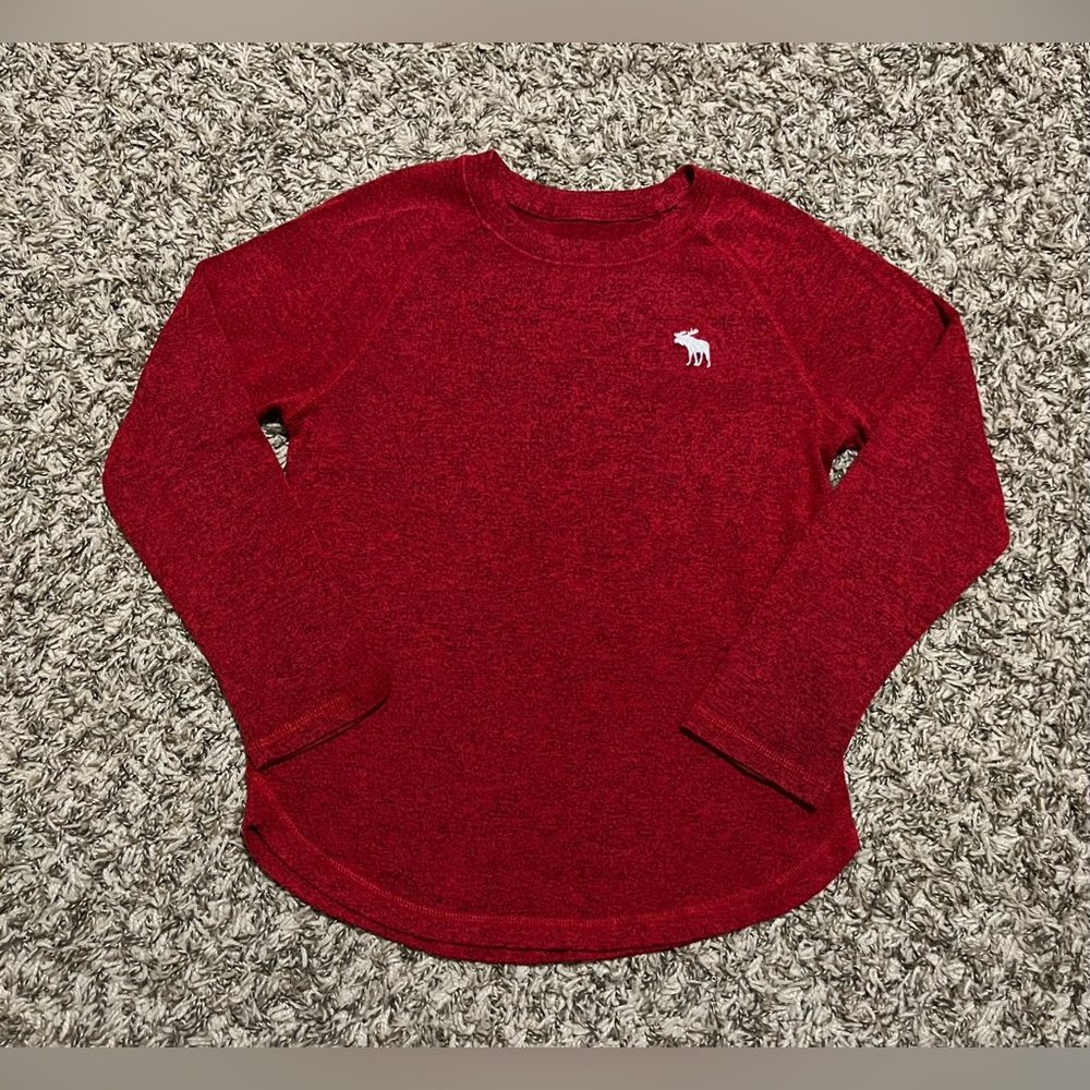 Abercrombie Kids Red Long Sleeve Crew Neck T Shirt Boys Size 7/8